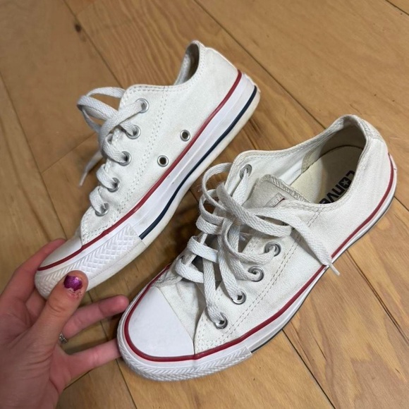 Converse All Star White and Red Sneakers - Picture 6 of 8